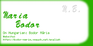 maria bodor business card