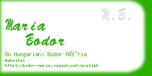 maria bodor business card